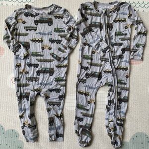 Bundle of posh peanut romper and footie 12-18M